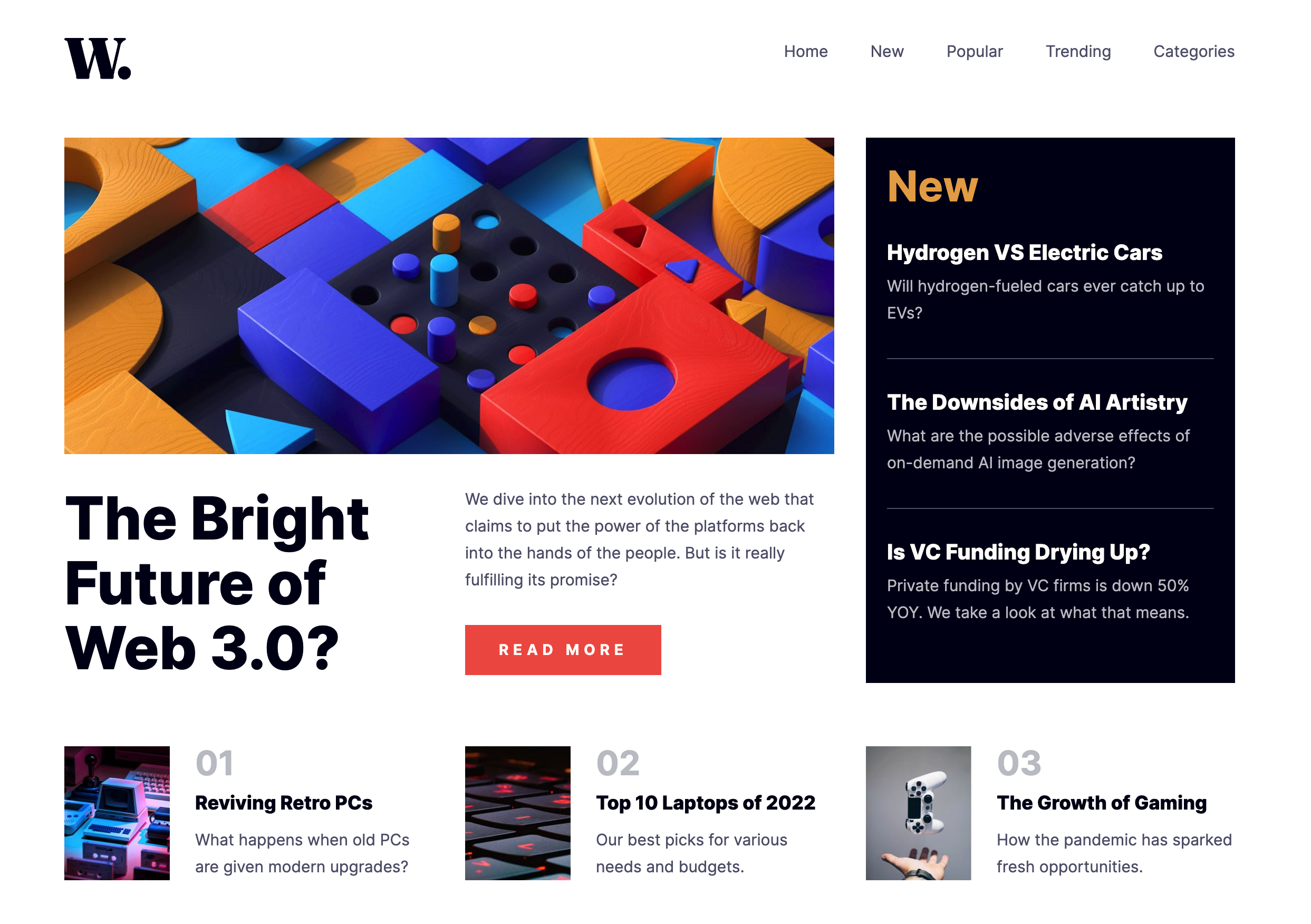 screenshot of news-homepage
