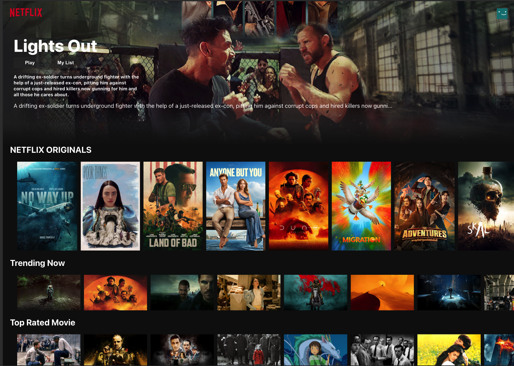 grid of movies clone of netfilx